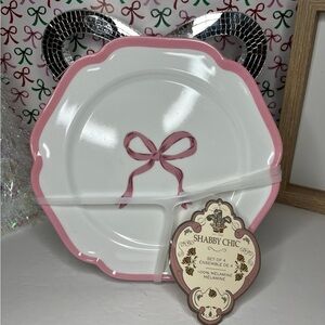 Shabby Chic Pink Bow Plate Set